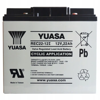 Аккумуляторная батарея Yuasa REC22-12I 12V 22 Ah 12 years EUROBAT High Rate AGM VRLA