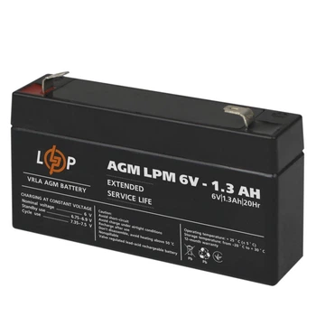 Акумулятор AGM LPM 6V 1,3 Ah LogicPower (4157)