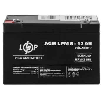 Акумулятор AGM LPM 6V 12 Ah LogicPower (4159)