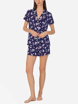 Піжама (рубанка + шорти) жіноча бавовняна Ralph Lauren 82884761 L Синя (1159793674)