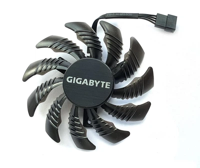 Вентилятор для видеокарты Gigabyte GTX 1060 1070 Ti 1080 Ti Gaming (orgnl) 77 мм 4-pin Everflow T128010SU (PLD08010S12HH FY08010H12LPA GA81S2U) (№45)