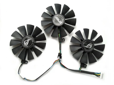 Вентилятор кулер для видеокарты ASUS GTX 1060 1070 Ti 1080 Ti RX 480 580 STRIX (orgnl) FirstD FDC10U12S9-C (FDC10H12S9-C PLD09210S12HH T129215SU) комплект 3 шт (№120.1)