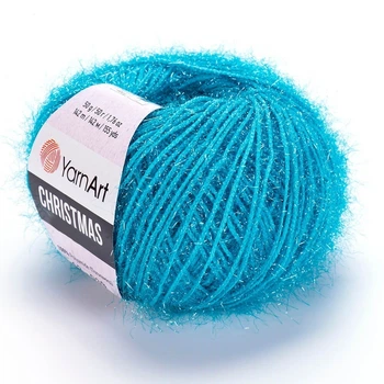 Нитки YarnArt Christmas (ЯрнАрт Кристмас) № 04 пряжа бирюзовый фантазийная травка