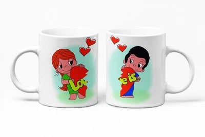 Чашки парні Love is... біла 320мл.