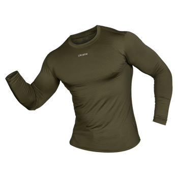 Лонгслів чоловічий тактичний еластичний футболка з довгим рукавом для силових структур Оліва Ukraine (7342), XL (OPT-7901)