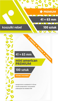 Koszulki na karty do gry Rebel Mini American Premium 41 x 63 mm 100 sztuk (5902650610194)