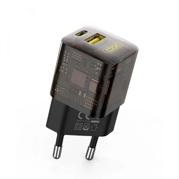 Зарядне мережеве XO CE05 PD30W+QC3.0 18W 1USB 1Type-C для швидкої зарядки Коричневий