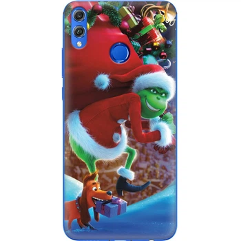 Силиконовый Чехол с Картинкой для Huawei Honor 8x Принт (Новогодний, Гринч) (35419-ysm2268)