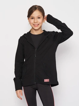 Детская толстовка с капюшоном Coccodrillo Everyday Girl ZC2132401EVG-021 92 см Черная (5904705985554)
