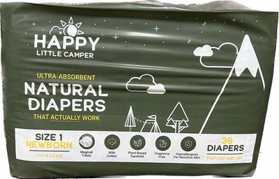 Екологічні підгузки преміум класу Happy Little Camper 1 розміру, 2-6 кг. 36 шт