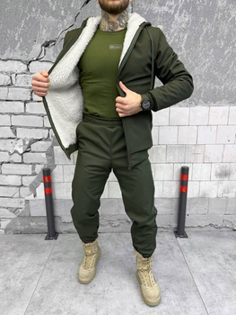 Тактический зимний теплый военный комплект Split ( Куртка + Штаны ), Камуфляж: Олива, Размер: S