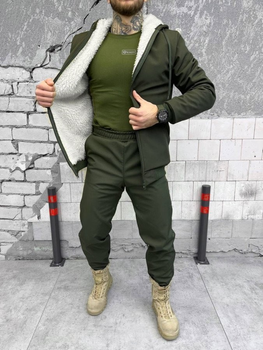 Тактичний зимовий теплий військовий комплект Split ( Куртка + Штани ), Камуфляж: Олива, Розмір: XXL