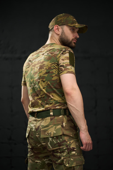 Тактическая футболка мультикам с липучками на плечах и карманом на молнии M