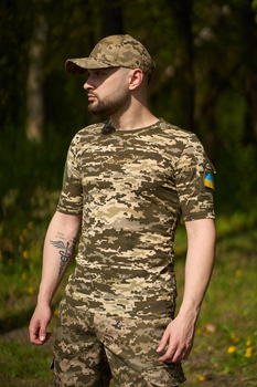 Тактическая футболка пиксель с липучками и карманом на плече XL