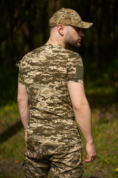 Тактична футболка піксель з липучками та кишенею на плечі XL