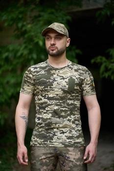 Тактична футболка піксель з липучками на грудях та кишеню на плечі M