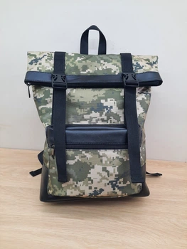 Рюкзак пиксель камуфляж RollTop с карманом