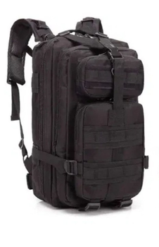 Рюкзак ранец 25 л Oxford 600D Черный из водонепроницаемого материала двумя регулируемыми лямками с ручкой для переноса повседневный для туризма походов