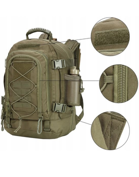 Профессиональный рюкзак сумка Зеленый 40-60 л ранец с базой для модульной системы (Molle) с зносостойкого водоотталкивающего материала двухлямковый