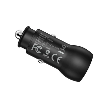 Авто зарядное устройство Borofone BZ9 Wise 2 порта USB 12w Black