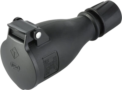Розетка резиновая Electraline 16A/250V, с заземлением и крышкой, чорная (55080)