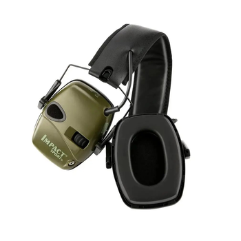 Водонепроникні тактично-військові навушники з активним шумопоглинанням навушники-шумодави для стрільби Impact Sport Оливковий