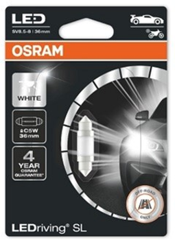 Автолампа OSRAM 12V C5W LED 0.6W 6000K 36MM SV8.5-8 LEDriving SL (6418 DWP-01B)