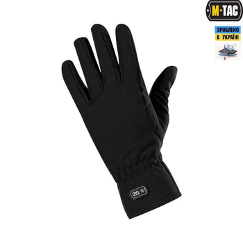 Зимние перчатки M-Tac Winter Soft Shell Black водоотталкивающие з накладкой Touch Screen. Размер XL