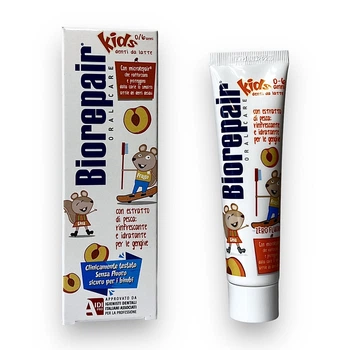 Зубная паста Biorepair Kids Bimbi без фтора с персиковым вкусом для детей 0–6 лет, 50 мл