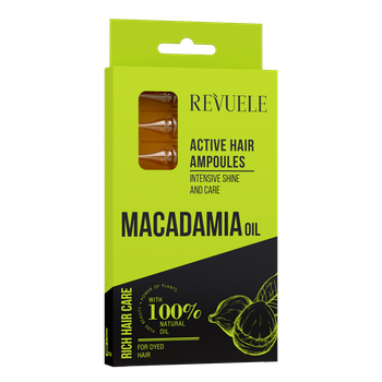 Активные ампулы для волос Revuele Macadamia Oil Active Hair Ampoules с маслом макадамии 8 x 5 ml
