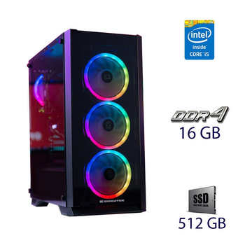 Игровой ПК Xigmatek Sirocon III Tower / Intel Core i5-10400F (6 (12) ядер по 2.9 - 4.3 GHz) / 16 GB DDR4 / 512 GB SSD / Palit RTX 3060, 12 GB GDDR6, 192-bit / 700W / Gigabyte B460M Gaming HD / ID-Cooling SE-214