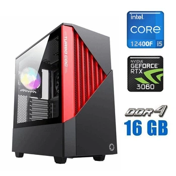 Игровой ПК Tower / Intel Core i5-12400F (6 (12) ядра по 2.5 - 4.4 GHz) / 16 GB DDR4 / 512 GB SSD / nVidia GeForce RTX 3060, 12 GB GDDR6, 192-bit / 700W