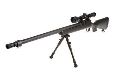 Гвинтівка снайперська MB07D з оптикою та сошками [WELL] (для страйкбола)