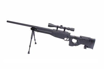 Гвинтівка снайперська MB08D — з оптикою та сошками — Black [WELL] (для страйкбола)