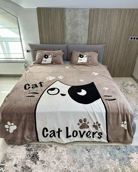 Комплект постільної білизни Седьмое Небо Махра Cat Lovers Полуторний