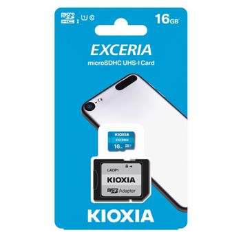 Карта памяти 16GB Kioxia Exceria UHS-I Class 10 + SD-adapter (LMEX1L016GG2) для хранения и передачи информации