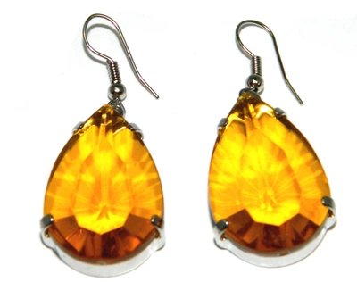 Серьги женские с желтым камнем missOrnament 7003-2