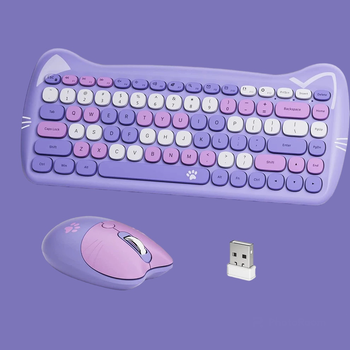 Комплект бездротовий VHG Geezer Cat Purple , клавіатура + миша