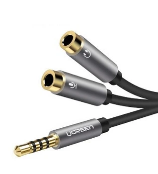 Переходник-разветвитель Ugreen Сплиттер 3.5mm AM to 3.5mm 2 AF Metal Black (AV141)