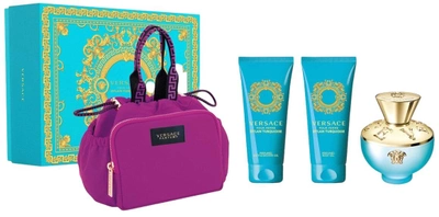 Подарунковий набір для жінок Versace Dylan Torquoise Pour Femme Туалетна вода 100 мл, 4 елементи (8011003885008)
