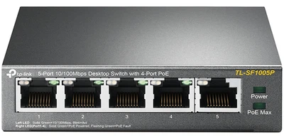 Коммутатор TP-LINK TL-SF1005P 5*100Мбит/с / PoE / неуправляемый