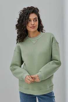 Базовый свитшот для беременных и кормящих oversize со скрытыми молниями S Kloya Юла Мама Оливковый