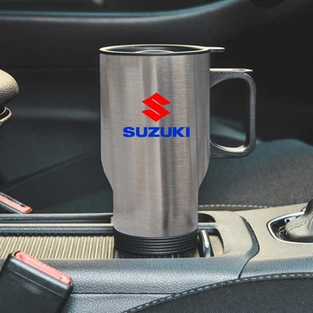 Термокухоль автомобільний з логотипом Suzuki 450 мл сріблястий