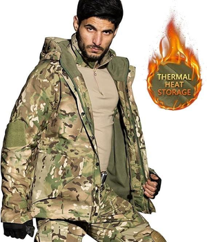 Мужская военная зимняя тактическая ветрозащитная куртка на флисе G8 HAN WILD - Multicam Размер S