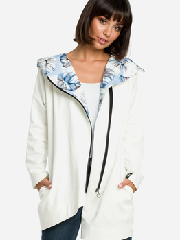 Bluza damska rozpinana streetwear długa BeWear B091 L-XL Ecru (5903068418341)