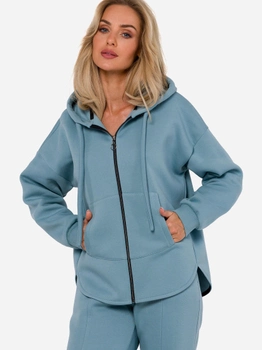 Bluza damska rozpinana streetwear długa Made Of Emotion M761 L-XL Niebieska (5905563714096)