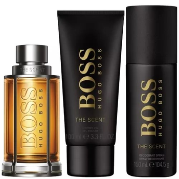 Zestaw męski Hugo Boss The Scent Woda toaletowa 100 ml + Dezodorant 150 ml + Żel pod prysznic 100 ml (3616304197970)