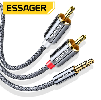 Кабель AUX - 2RCA (тато-тато) ESSAGER jack 3.5 мм 1м