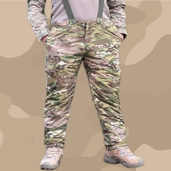 Зимові штани фірми ATTACK /Тактичні зимові штани /Військові штани камуфляж/ Синтепон + фліс, S