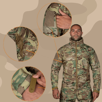 Тактична зимова куртка на флісі Phantom System Multicam / Водовідштовхувальна військова куртка камуфляж, L